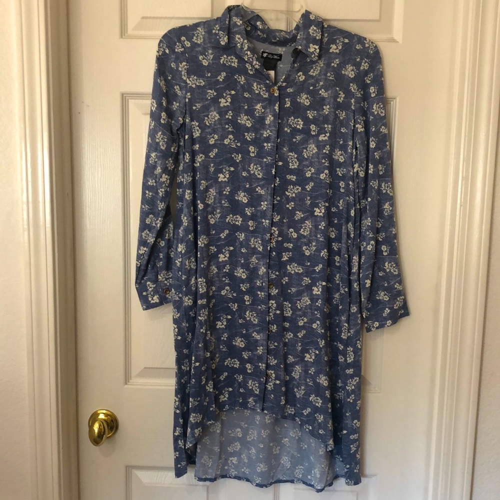 Lily White Button Up Dress Maternity Style Top